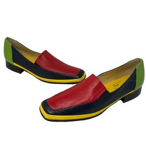 Vintage Amalfi colour-block leather loafers 9 AAA